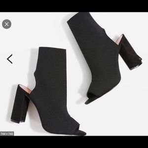 Topshop block heel sock shoe
